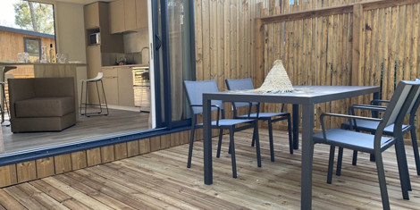 terrasse mobil home luxe Vosges